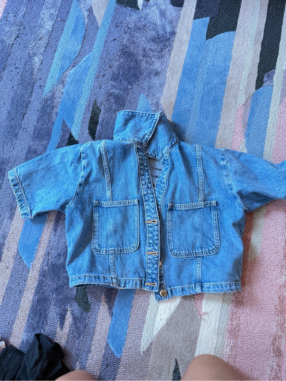 Zara Light Blue Cropped Denim Jacket